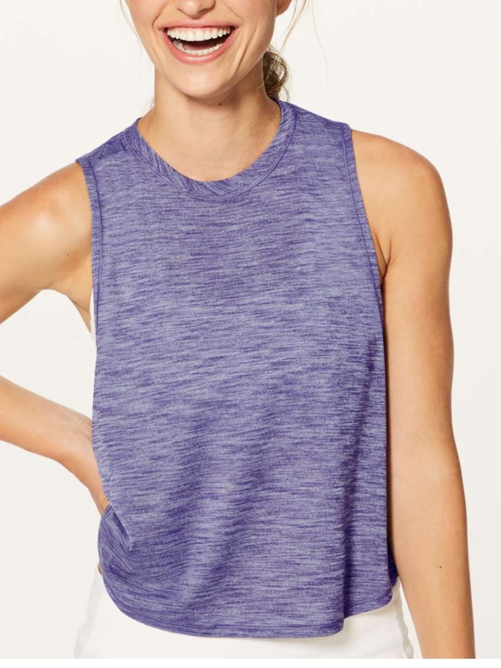 Fast-As-Light Heathered Viola Muscle Tank